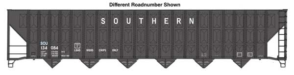 Walthers Mainline 910-56372 HO Scale 73' Wood Chip Hopper RTR Southern #134213