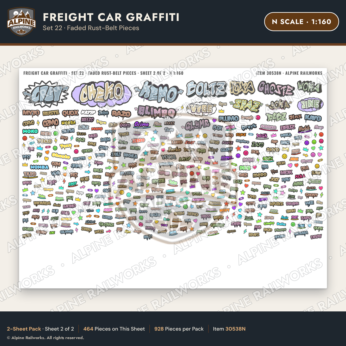 Alpine Railworks 30538N N Scale Freight Car Graffiti Cut-Outs