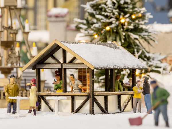 Noch 14393 HO Scale Christmas Market Mulled Wine Stand -- Laser-Cut Wood Kit