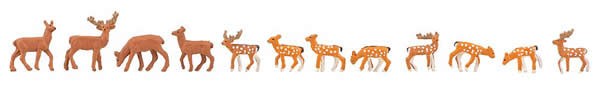 Faller 155905 N Scale Fallow and Red Deer pkg(12)