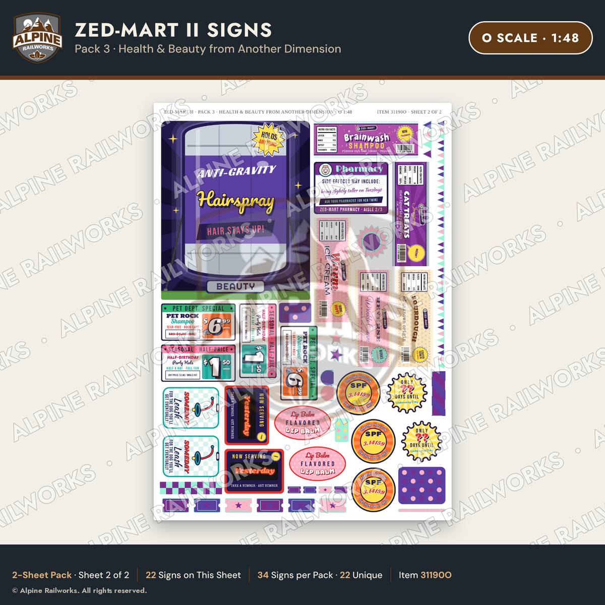 Alpine Railworks 31190O O Scale Grocery Store Signs - Funny Products