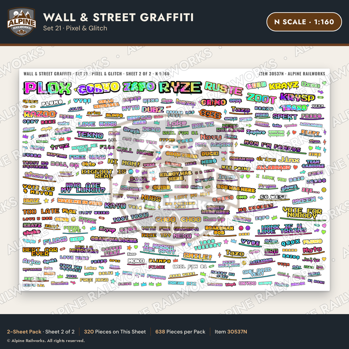 Alpine Railworks 30537N N Scale Wall & Street Graffiti Cut-Outs