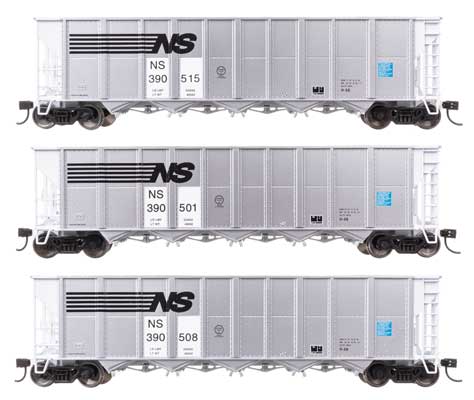 Walthers Mainline 910-56877 HO Scale 50' RD-4 Hopper 3-Pack RTR NS #390501–390515