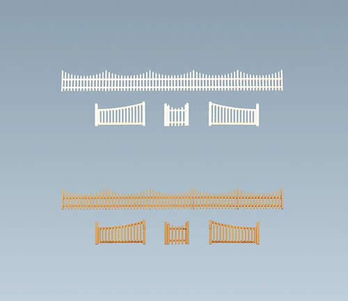 Faller 272406 N Scale Garden Fence with Gate, Era I -- 21-3/8"