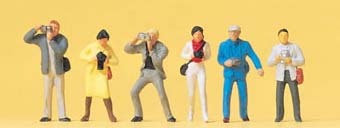 Preiser 14080 HO Scale Working People -- Standing Photographers pkg(6)
