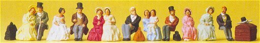 Preiser 12045 HO Scale 1847 Vintage Passengers -- pkg(13)