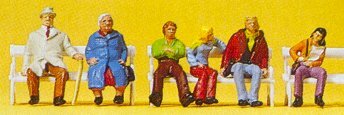 Preiser 10027 HO Scale Passengers -- Seated On Benches