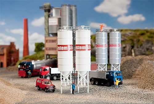 Faller 130476 HO Scale Industrial Silos pkg(2) - Kit