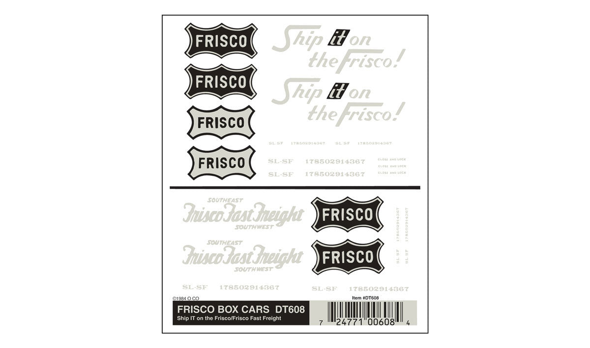 Woodland Scenics DT608 All Scale Frisco Box Cars