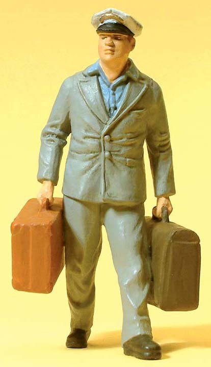 Preiser 45511 G Scale Working People -- US Porter w/Luggage