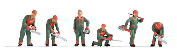 Noch 12956 N Scale Tree Cutting - 6 Lumberjacks with Chainsaws, Sound Circuit