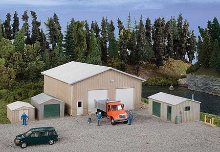 Walthers Cornerstone 933-4125 HO Scale Pole Barn and Sheds -- Kit