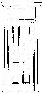 Grandt Line D-3 O Scale Station/House Door -- With Frame & Transom