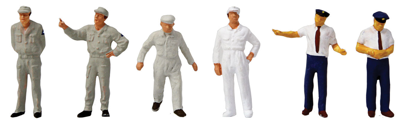 Preiser 1010586 HO Scale Gas Station Attendants -- pkg(6)