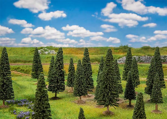 Faller 181541 All Scale Fir Trees -- 2 to 3-1/2" 5 to 9cm Tall pkg(25)