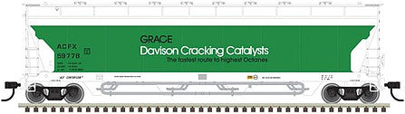 Atlas 20006276 HO Scale Pressureaide Centerflow Hopper - Ready to Run - Master(R) -- Grace Davison 59778 (green, white)