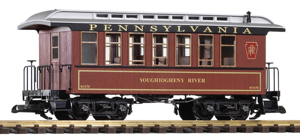 Piko 38629 G Scale PRR Wood Coach 80476, Tuscan
