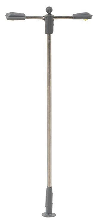 Faller 272223 N Scale Pole-Mast Double-Arm LED Street Light -- 2-9/16" 6.5cm Tall