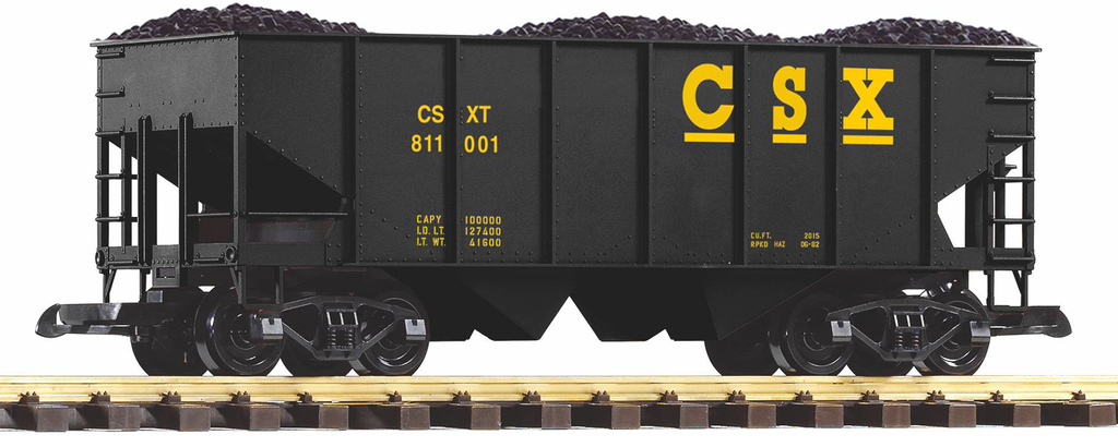 PIKO 38934 G Scale CSX Rib-Side Hopper 811001 w/Coal Load