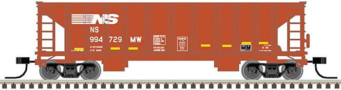 Atlas Model Railroad 50005485 N Scale 41' Ballast Hopper - Ready to Run - Master(R) -- Norfolk Southern 994799 (orange, white)