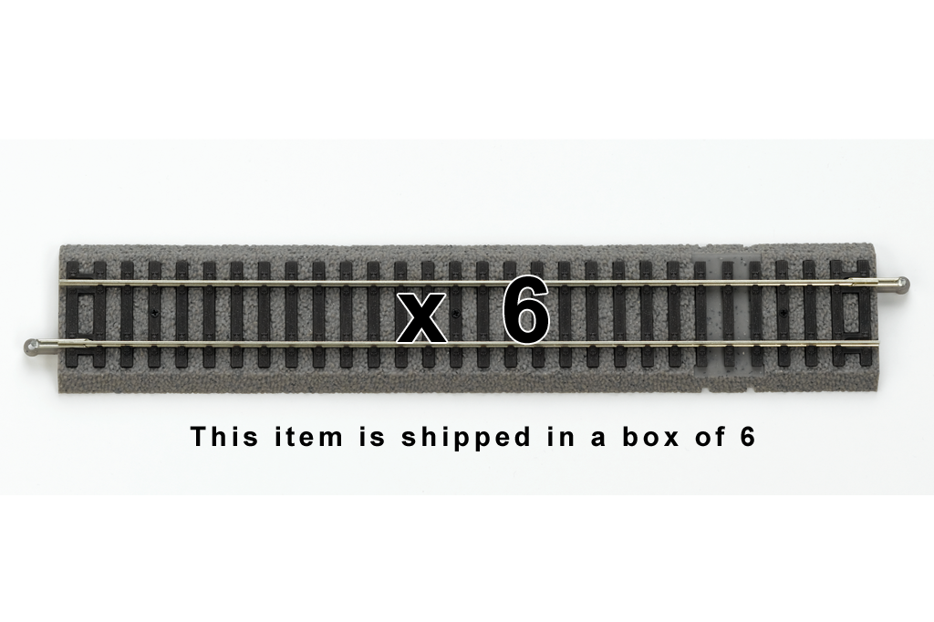 Piko 55406 HO Scale Roadbed Straight Track for Power Clip Box of 6
