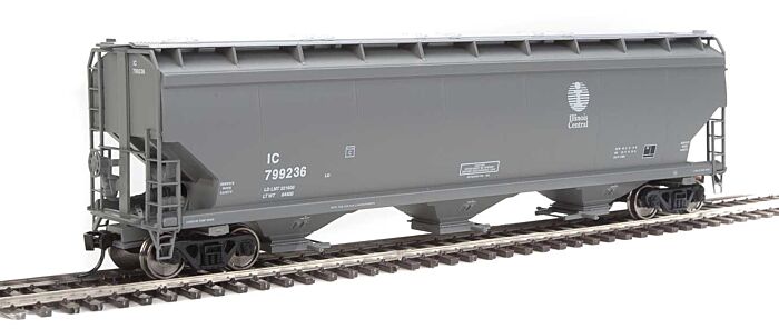 Walthers Mainline 910-7707 HO Scale 60' NSC 5150 3-Bay Covered Hopper - Ready to Run -- Illinois Central #799236