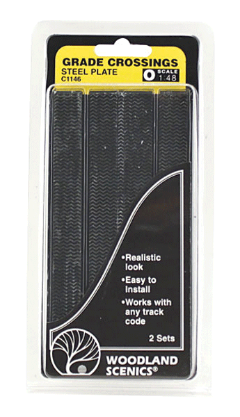 Woodland Scenics 1146 O Scale Steel Grade Crossing -- pkg(2)