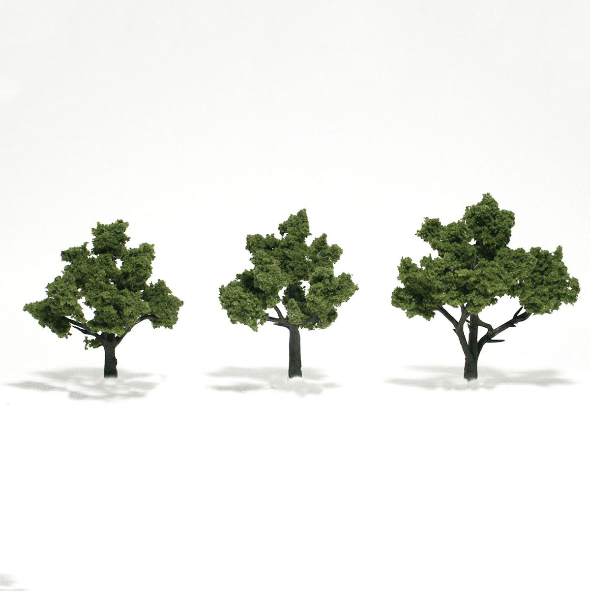 Woodland Scenics 1506 All Scale Ready-Made "Realistic Trees" - Deciduous - 3 to 4" 7.6 to 10.2cm pkg(3) -- Light Green