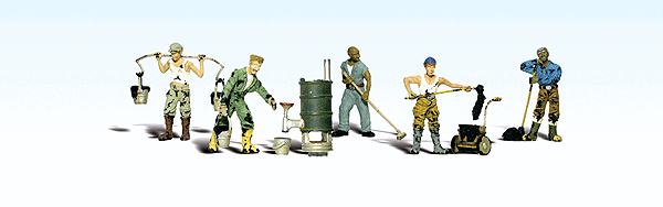 Woodland Scenics 1828 HO Scale Scenic Accents(R) Figures -- Roofers pkg(6)