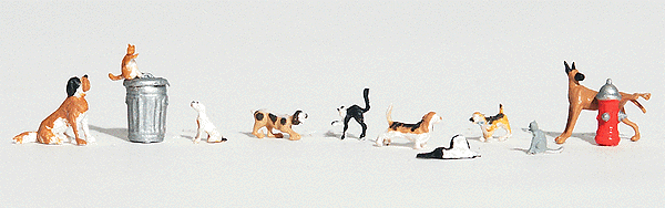 Woodland Scenics 1841 HO Scale Scenic Accents(R) Animals -- Dogs & Cats pkg(11)