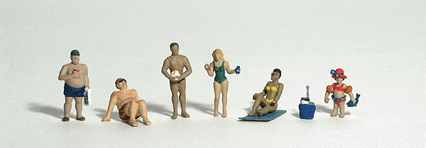 Woodland Scenics 1853 HO Scale Sunbathers - Scenic Accents(R) -- pkg(6)