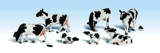 Woodland Scenics 1863 HO Scale Holstein Cows - Scenic Accents(R) -- pkg(6)