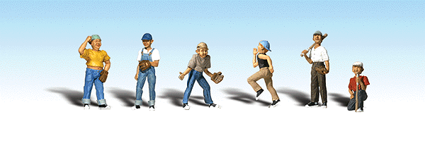 Woodland Scenics 1870 HO Scale Baseball Players II - Scenic Accents(R) -- pkg(6)