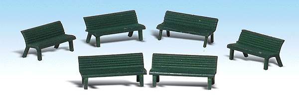 Woodland Scenics 1879 HO Scale Park Benches - Scenic Accents(R) -- pkg(6)