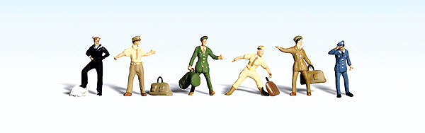 Woodland Scenics 1892 HO Scale Uniformed Travelers - Scenic Accents(R) -- pkg(6)