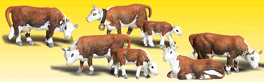 Woodland Scenics 2144 N Scale Scenic Accents(R) Animal Figurines -- Hereford Cows pkg(11)