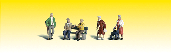 Woodland Scenics 2201 N Scale Scenic Accents(R) Figures -- Senior Citizens pkg(6)