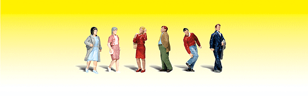 Woodland Scenics 2210 N Scale Scenic Accents - Pedestrian -- People Walking, pkg(5)