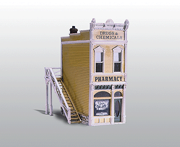Woodland Scenics 221 HO Scale Scenic Details(R) -- Pharmacy - Kit (Unpainted Metal) 3-1/4 x 3-3/4" 8.3 x 9.5cm