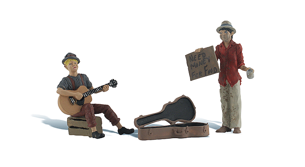 Woodland Scenics 2563 G Scale Scenic Accents(R) Figures -- Begging for Bucks pkg(2)