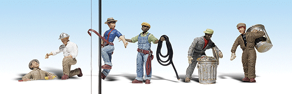 Woodland Scenics 2742 O Scale Scenic Accents(R) Figures -- City Workers pkg(6)