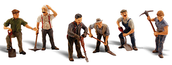 Woodland Scenics 2761 O Scale Scenic Accents(R) -- Road Crew pkg(6)