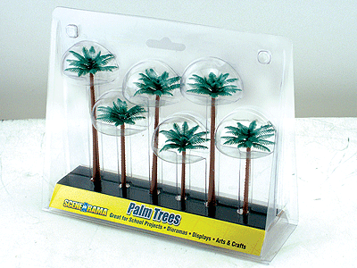 Woodland Scenics 4152 HO Scale Scene-A-Rama(TM) Diorama Trees -- Palm Trees pkg(6) - 4 to 5" 10.2 to 12.7cm