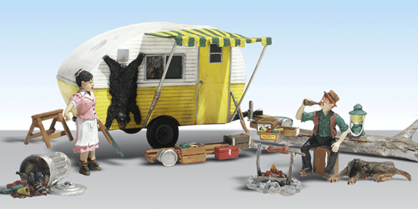 Woodland Scenics 5542 HO Scale AutoScenes(R) - Assembled -- Ma & Pa's Trailer Haven