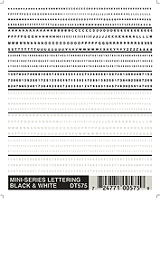 Woodland Scenics 575 N Scale Dry Transfer Alphabet & Number Sets -- Mini-Lettering (black & white)