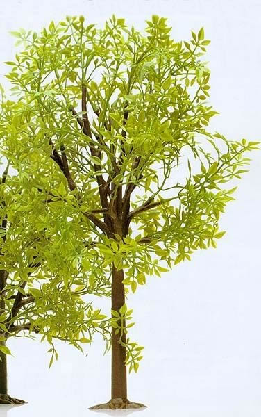 Busch 8602 A Scale Deciduous Tree #2 w/Plastic Leaves -- 13-3/4" 35cm Tall - For O & G Scales