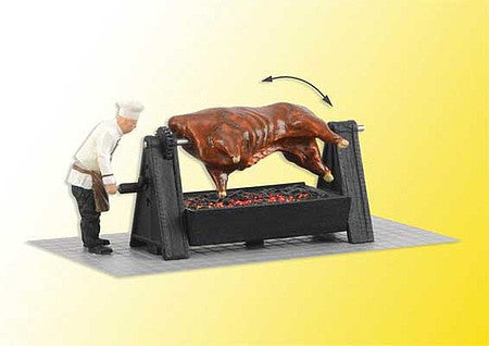 Viessmann 1552 HO Scale Animated Grill with Beef on Rotisserie over Glowing Embers -- 14-16 Volt AC or DC