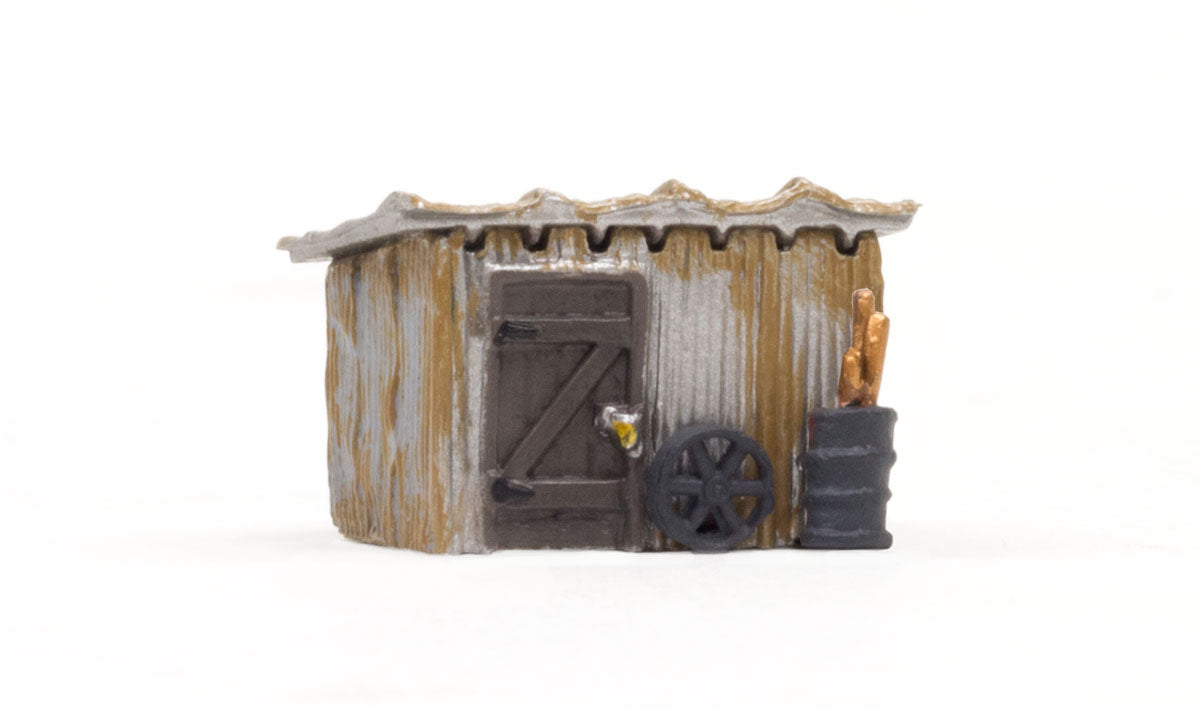Woodland Scenics 4946 N Scale Tin Shack - Built-&-Ready(R) Landmark Structures(R) -- Assembled - 15/16 x 3/4 x 5/8" 2.38 x 1.9 x 1.58 cm