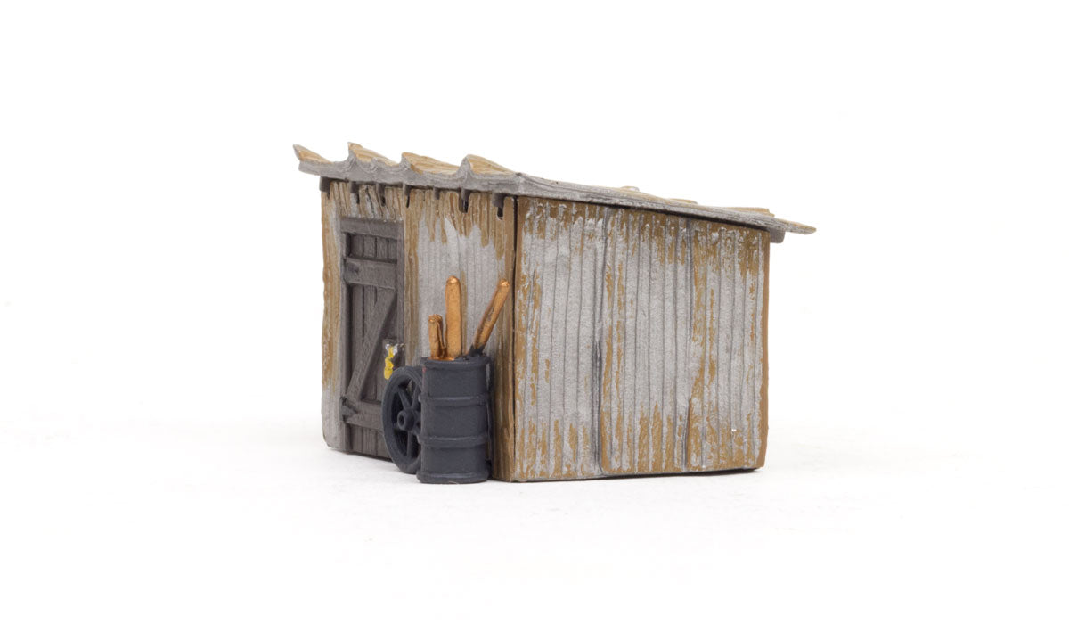 Woodland Scenics 5056 HO Scale Tin Shack - Built-&-Ready(R) Landmark Structures(R) -- Assembled - 1-11/16 x 1 1/2 x 1 1/8" 4.28 x 3.81 x 2.85 cm