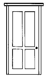 Alexander Scale 2405 HO Scale Entry Doors -- Four-Panel pkg(4)